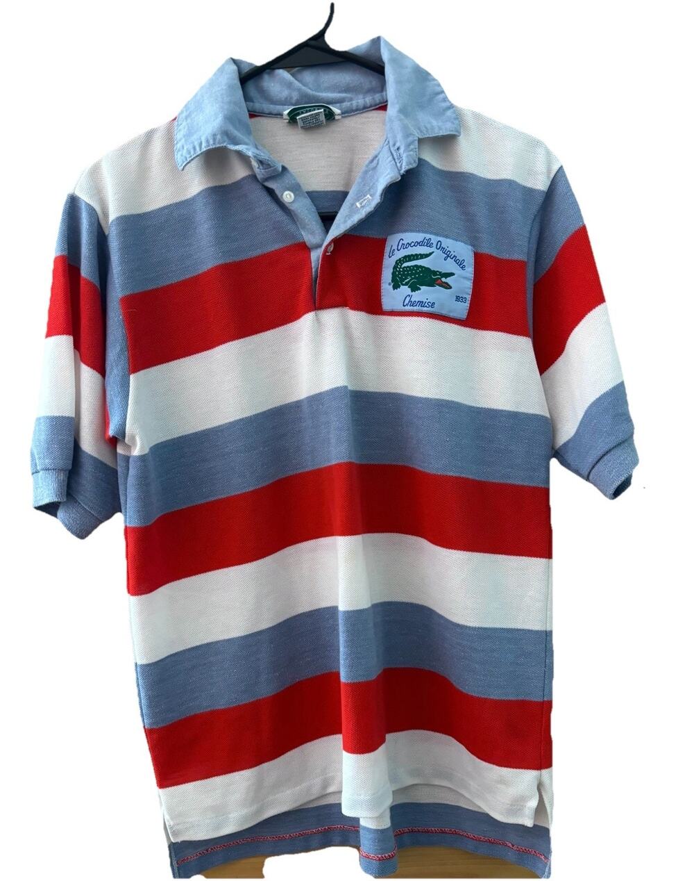 VTG Boys Lacoste Polo Le Crocodile Originals Chemise Sz XL 20 Preppy